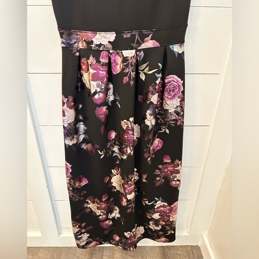 Y2K ENFOCUS STUDIO 10 floral woman midi poly blend feminine dress bridal party - Picture 4 of 12